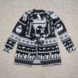 Nightmare Before Christmas Cardigan Sweater Size MD Disney Jack Skellington NWT